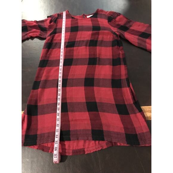 Anthropologie Cloth & Stone Red/Black Buffalo Plaid Dress - Size Medium - Picture 6 of 10
